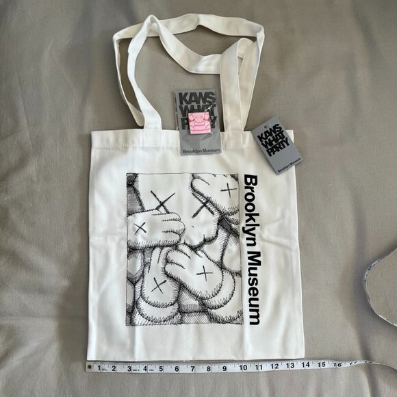 NEW KAWS What Party x Brooklyn Museum Tote and Pin - Picture 2 of 7